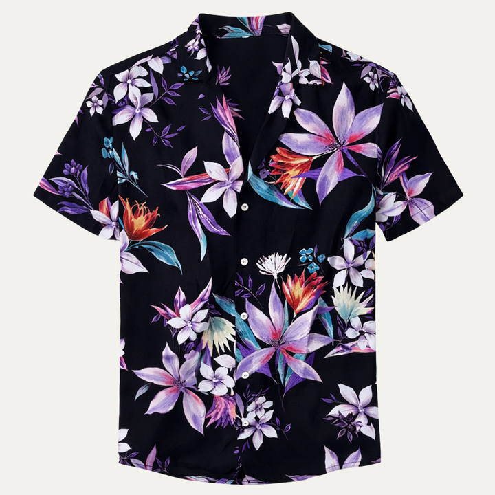 La chemise de plage hawaïenne pour hommes à imprimé tropical en noix de coco Silverhill Ridge