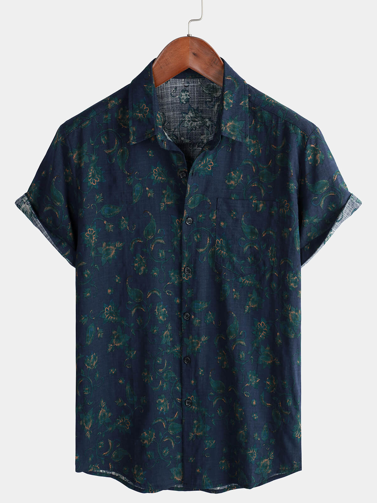 Chemise d'Été Florale Rétro Boho pour Homme