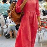 Yadira | Robe Midi Printanière Élégante et Fluide pour Femme