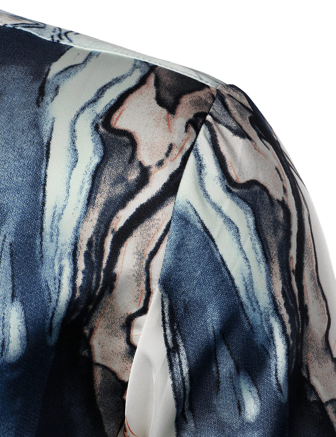 Chemise boutonnée décontractée à manches longues et imprimé abstrait pour hommes