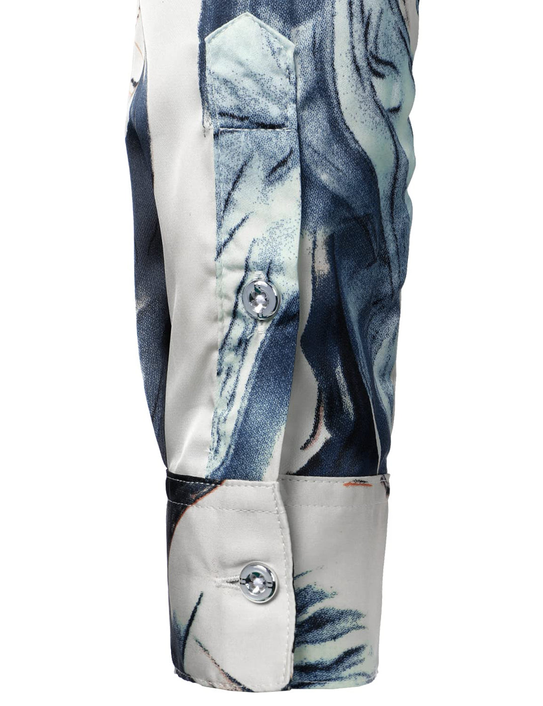 Chemise boutonnée décontractée à manches longues et imprimé abstrait pour hommes