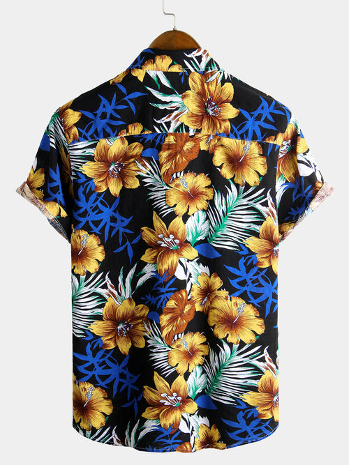 Chemise à Manches Courtes à Fleurs pour Homme