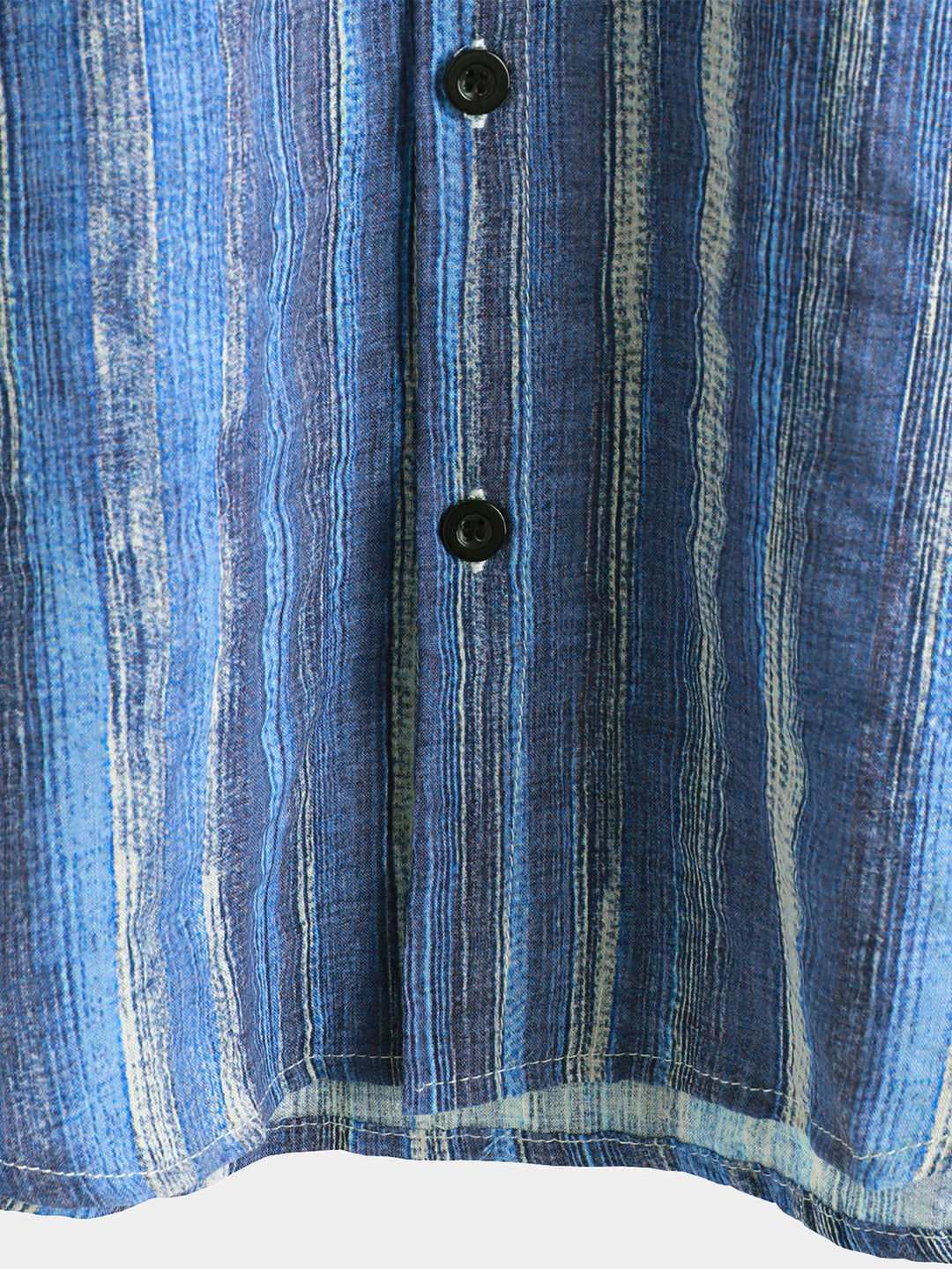 Chemise à manches courtes à rayures bleues rétro pour homme