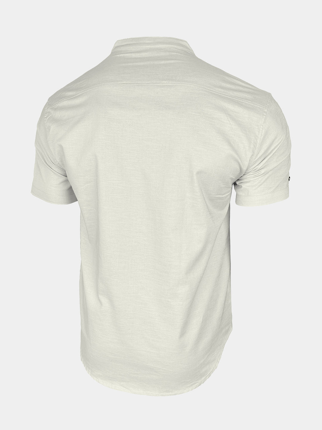 Chemise Homme Henley en Coton et Lin à Col Mao Manches Courtes