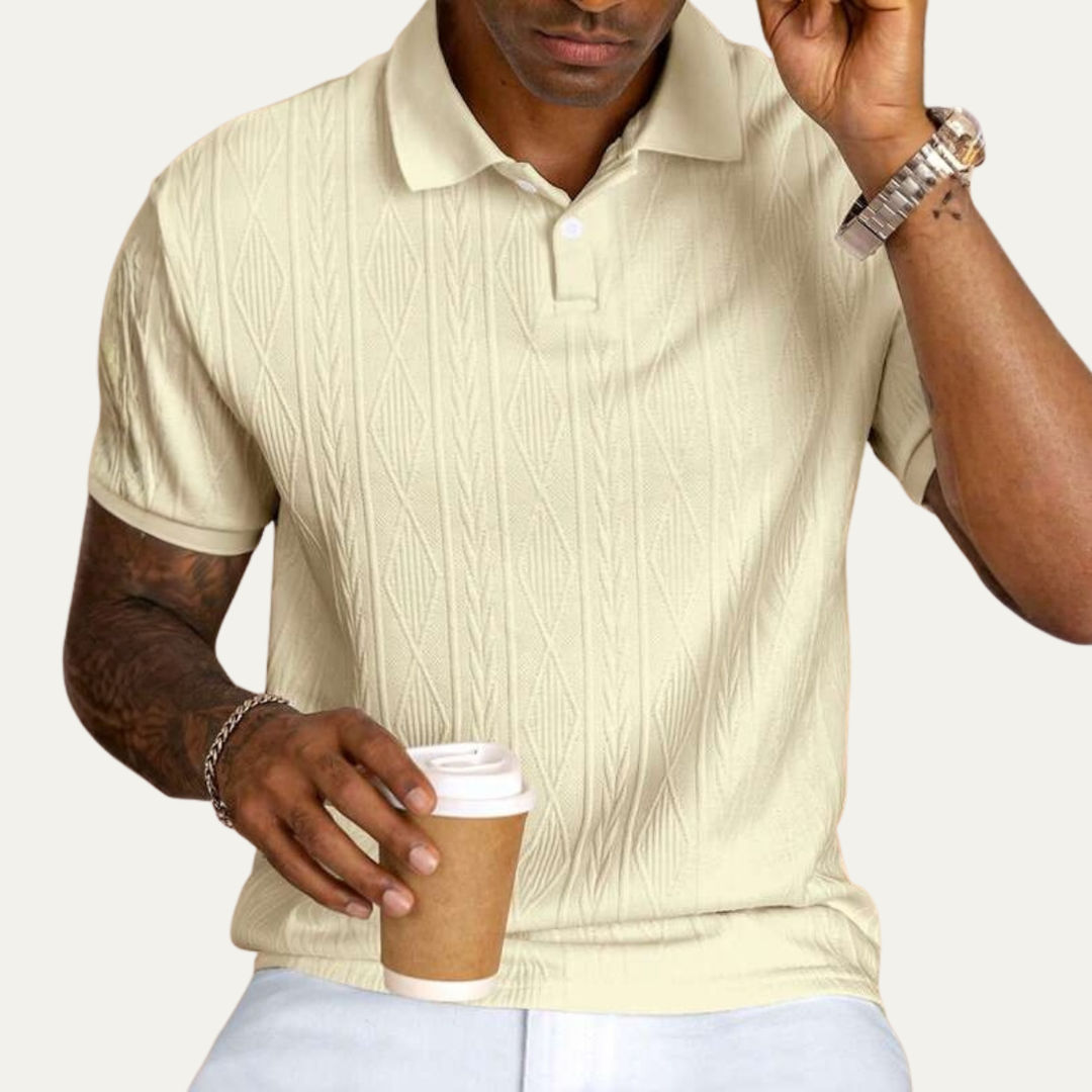 La chemise polo décontractée à boutons texturée pour hommes Ridgebrook