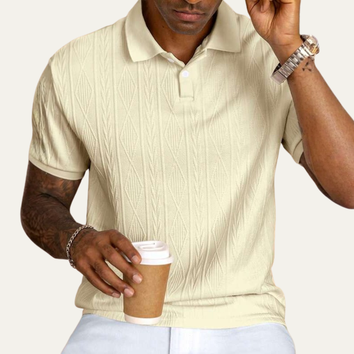 La chemise polo décontractée à boutons texturée pour hommes Ridgebrook