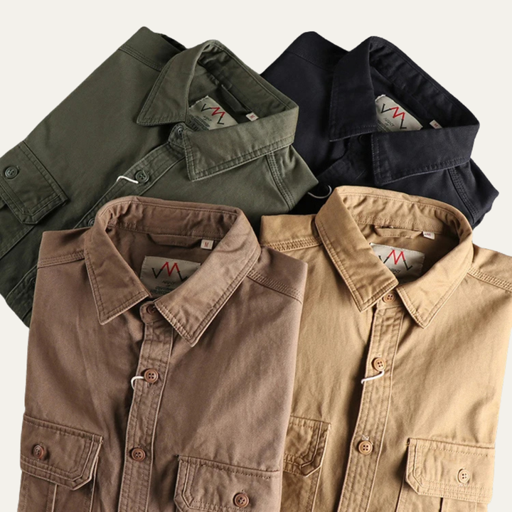 La Veste Chemise Utilitaire Vintage Lavée pour Hommes Hillston