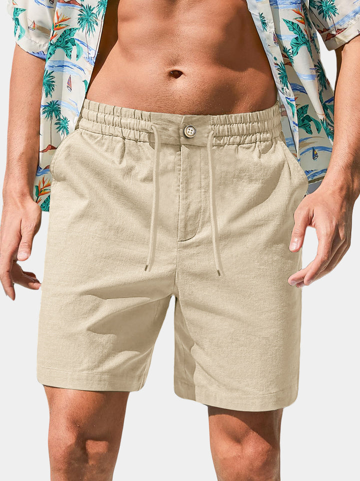Short Homme de Plage Respirant en Lin et Coton