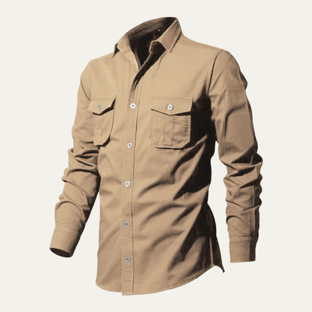La chemise à boutons rétro unie pour homme Brookwater