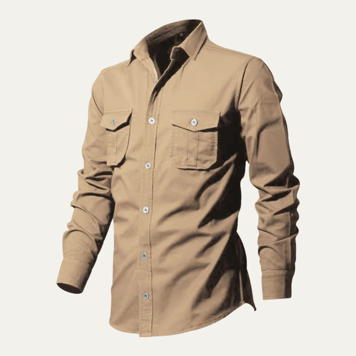 La chemise à boutons rétro unie pour homme Brookwater