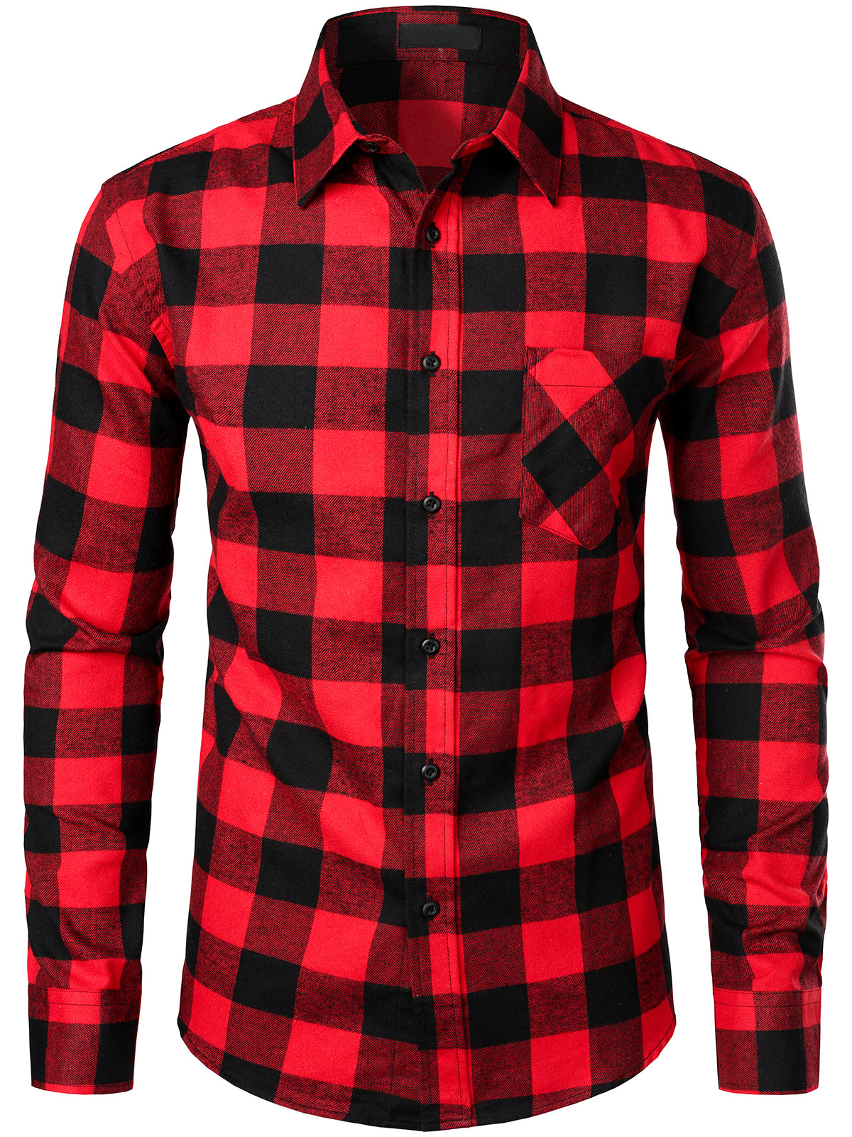 Chemise coupe classique en flanelle à carreaux