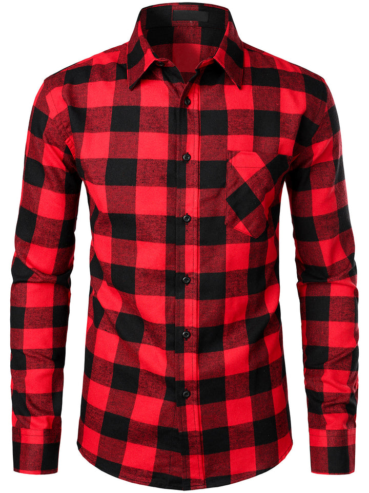 Chemise coupe classique en flanelle à carreaux