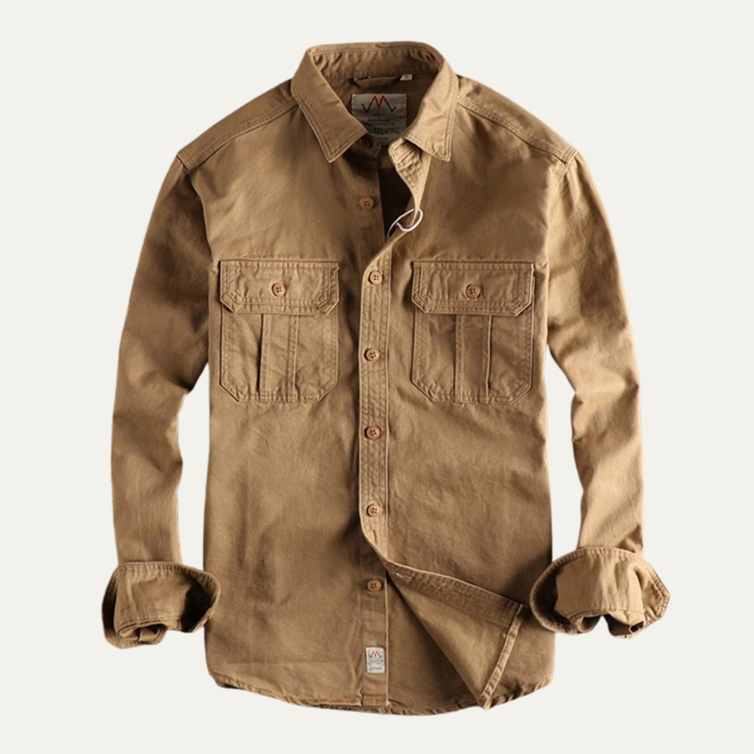 La Veste Chemise Utilitaire Vintage Lavée pour Hommes Hillston