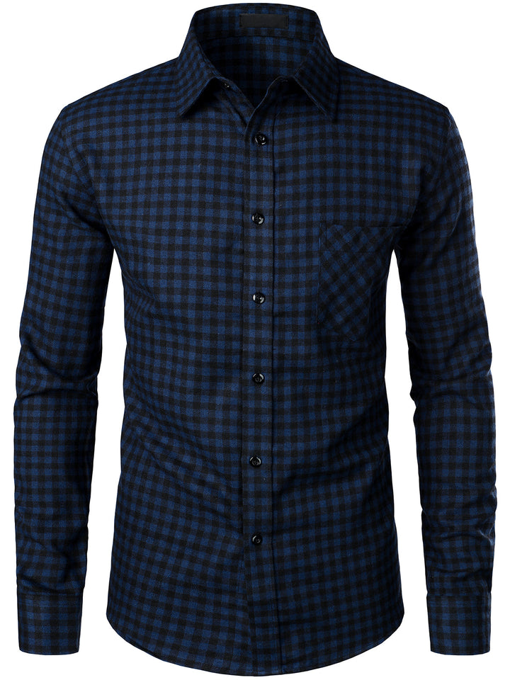 Chemise coupe classique en flanelle à carreaux