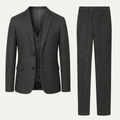 Le Costume 3 Pièces en Tweed pour Hommes Norwood – Veste Herringbone Ajustée, Gilet & Pantalon