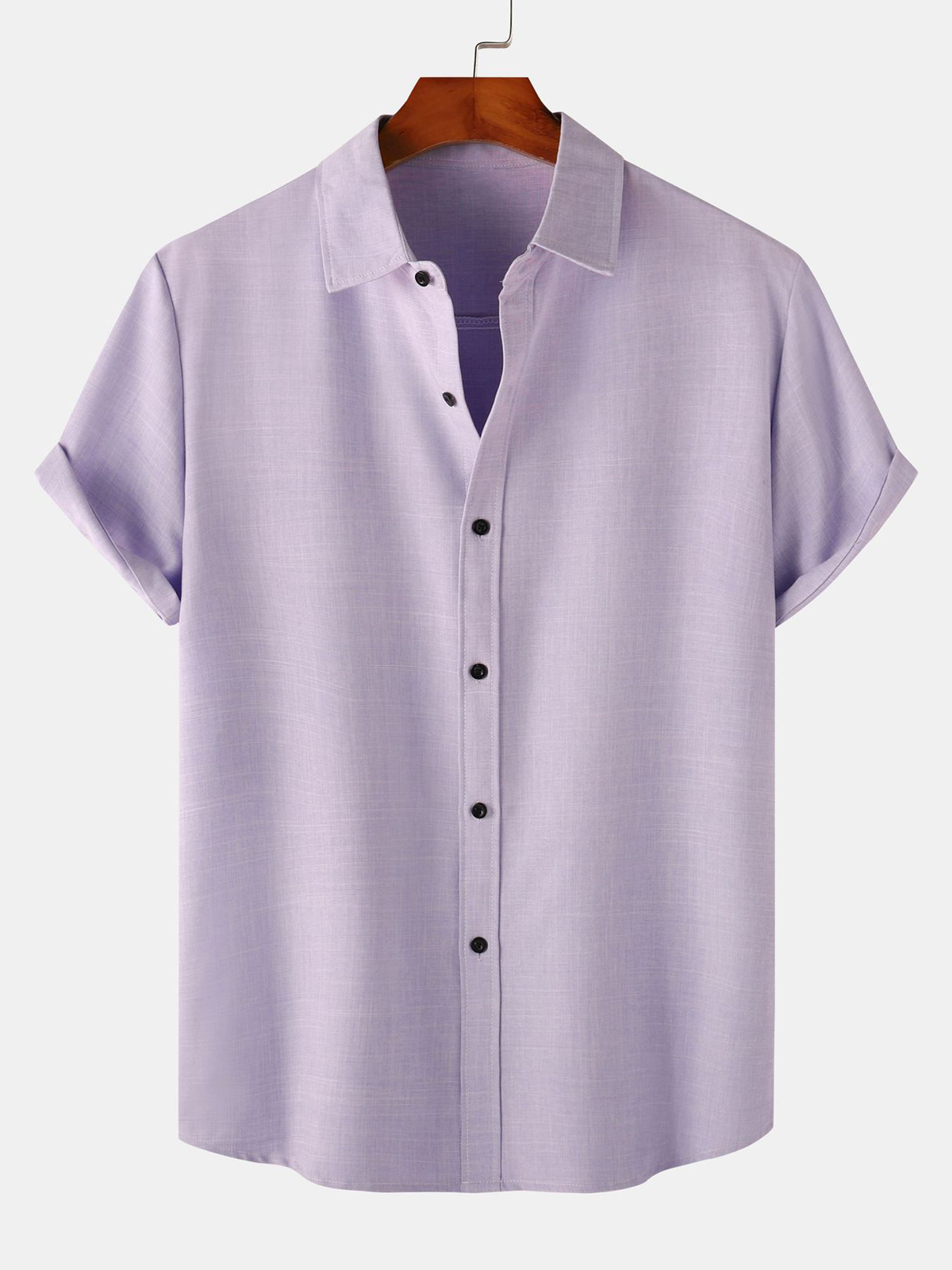 Chemise Casual unie pour Homme avec Boutons et Manches Courtes Respirante