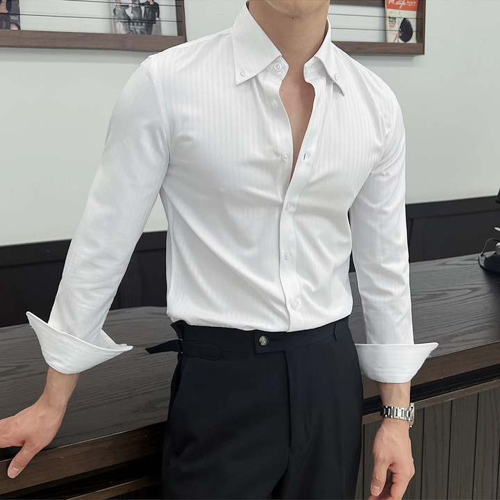 La Chemise à Manches Longues Rayée Décontractée pour Hommes de Brookhaven Park