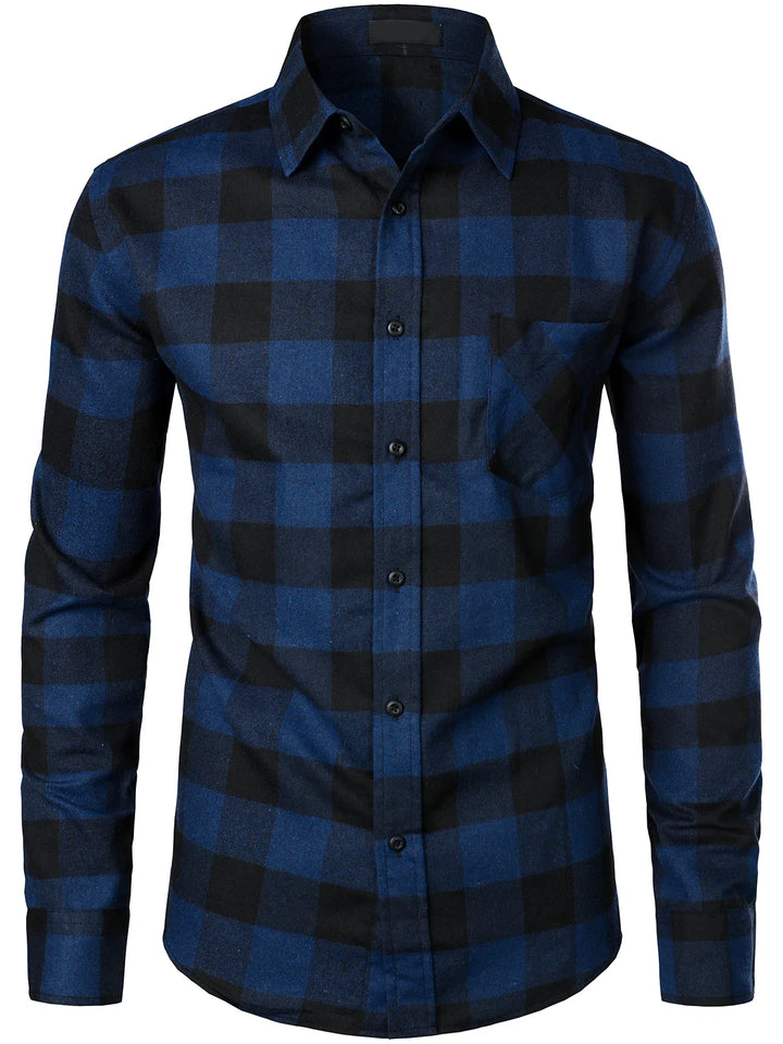 Chemise coupe classique en flanelle à carreaux