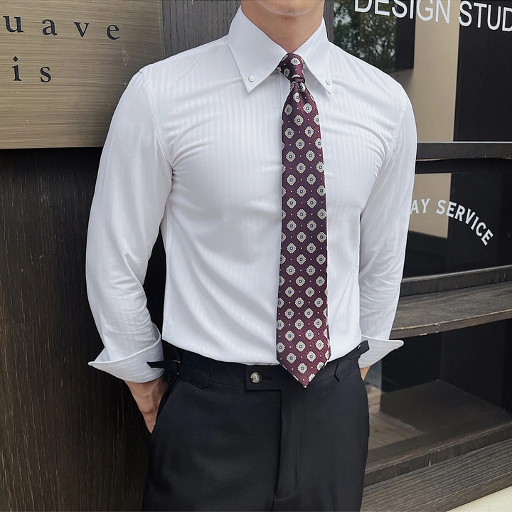 La Chemise à Manches Longues Rayée Décontractée pour Hommes de Brookhaven Park