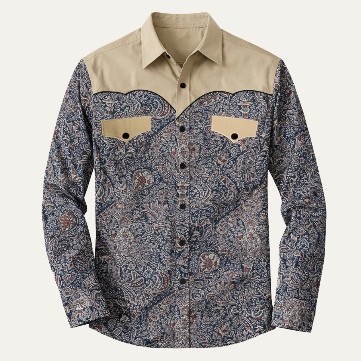 Chemise en denim douce à patchwork bicolore pour hommes Huntley