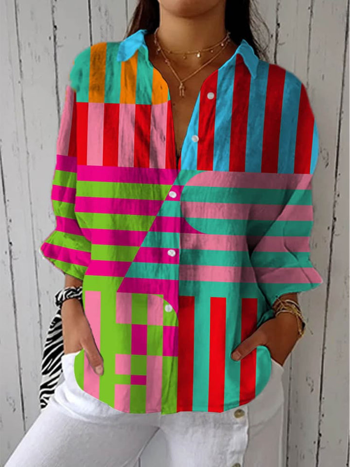 Nanna | Blouse joyeuse à rayures expressives