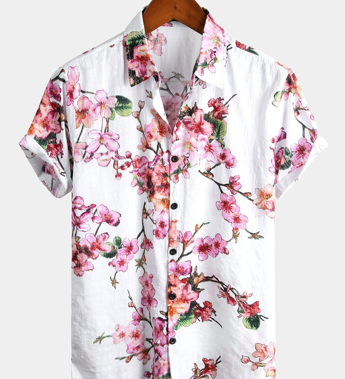 Men's Floral Print Short Sleeve Shirt