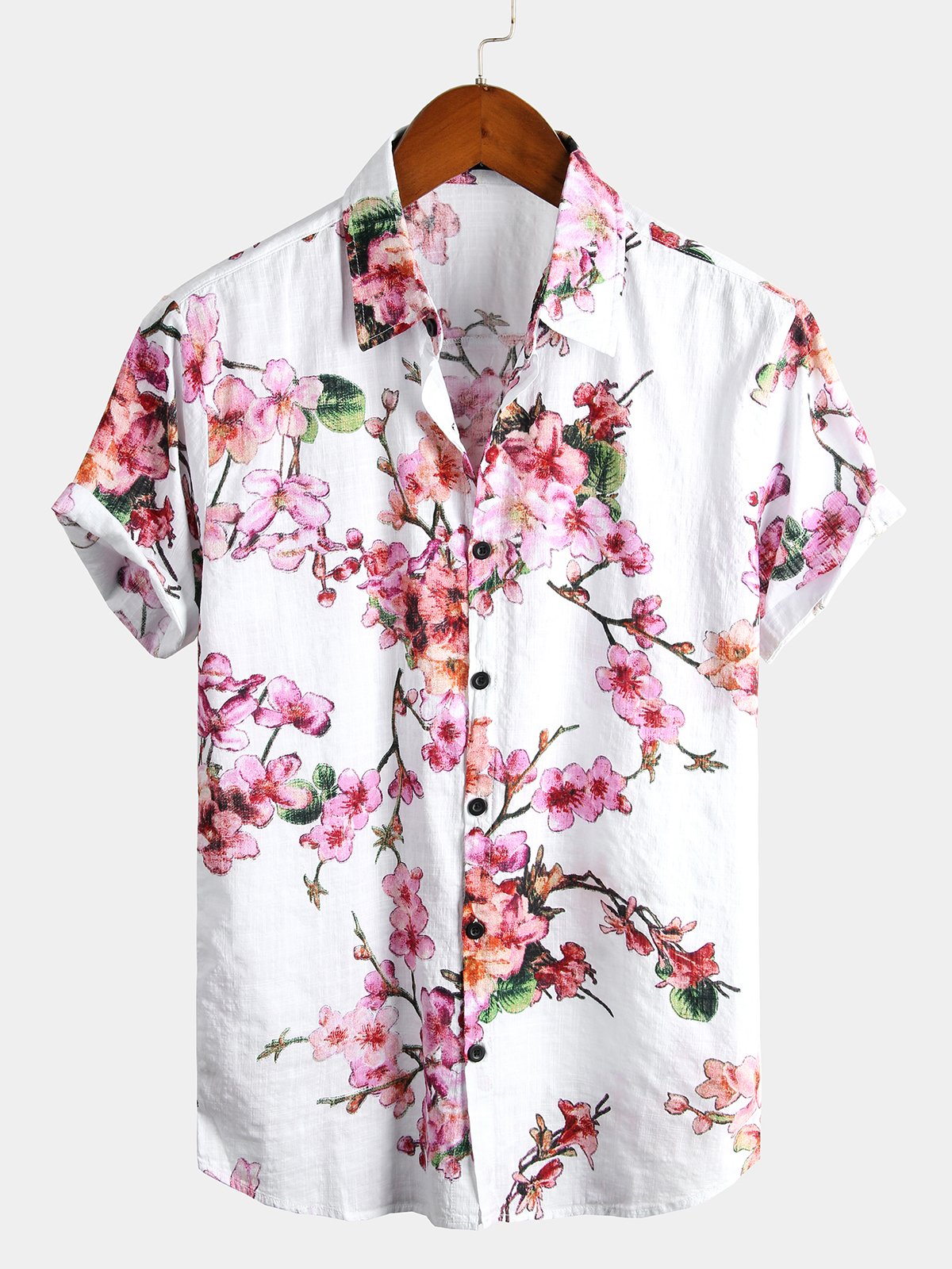 Chemise à Manches Courtes avec Imprimé Floral pour Homme
