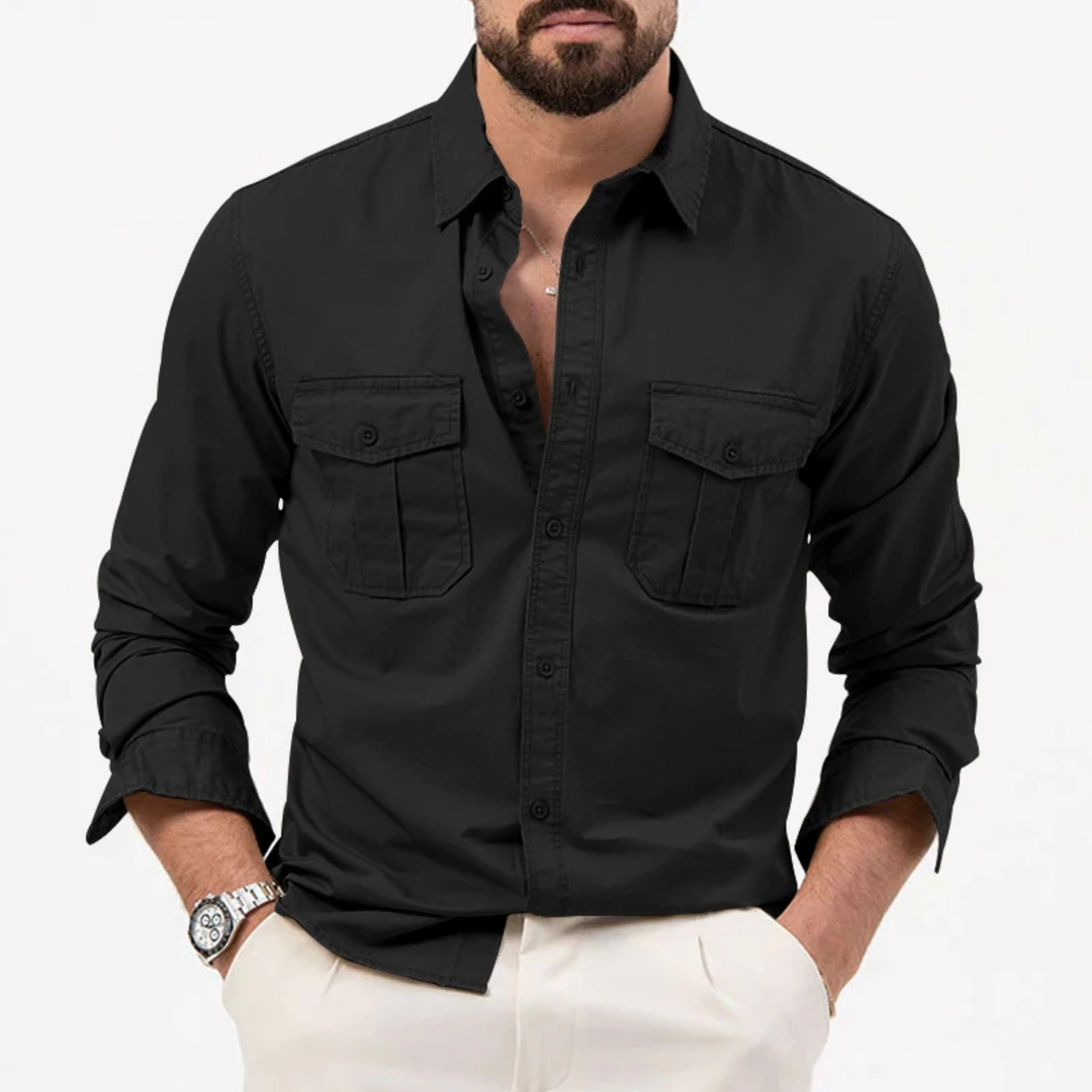 La chemise à boutons rétro unie pour homme Brookwater