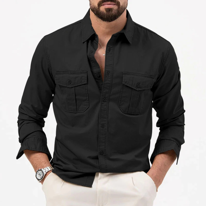 La chemise à boutons rétro unie pour homme Brookwater