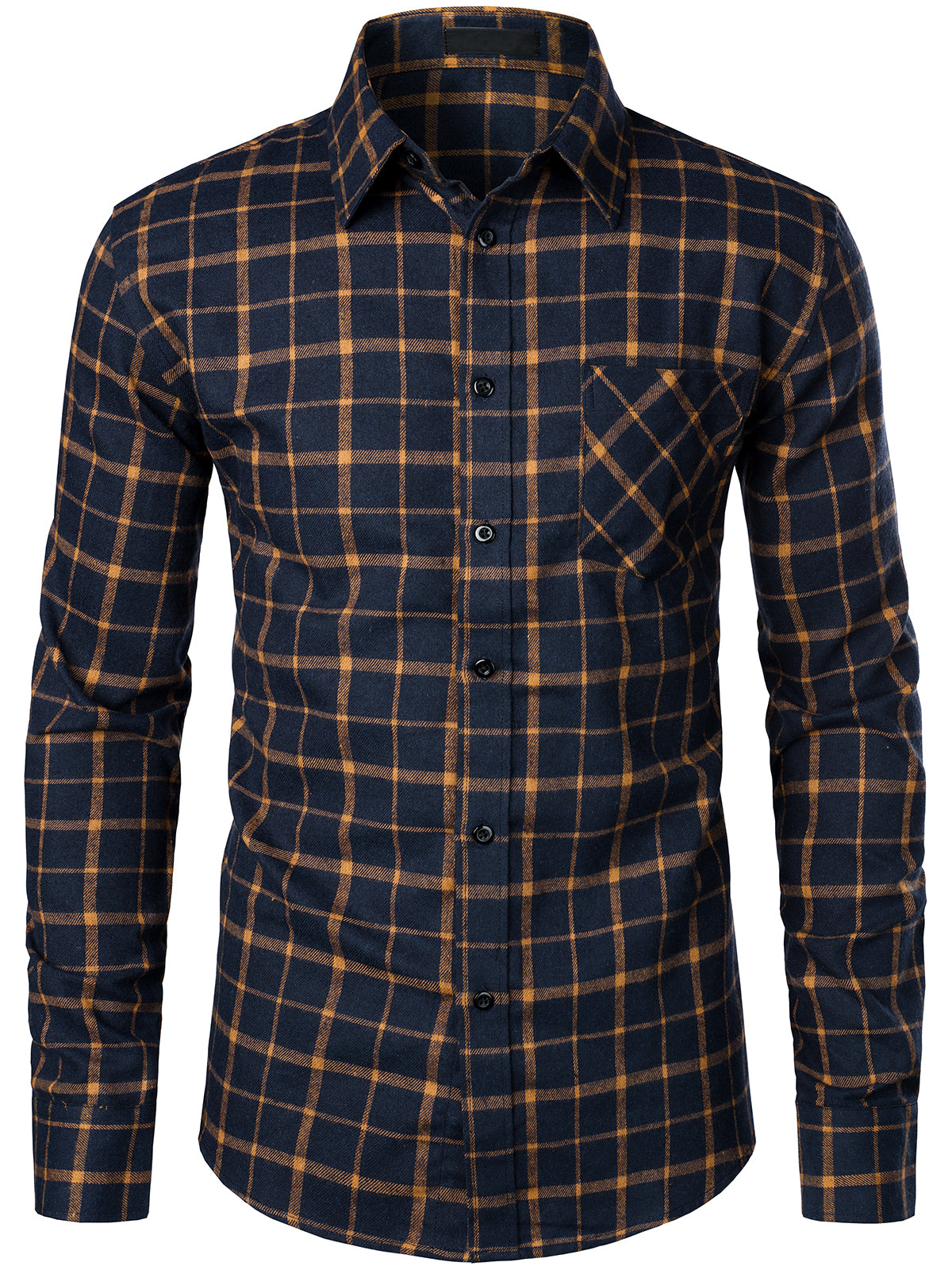 Chemise coupe classique en flanelle à carreaux