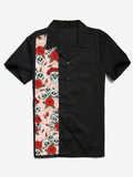 Chemise à manches courtes en coton pour homme avec poche rétro décontractée des années 50