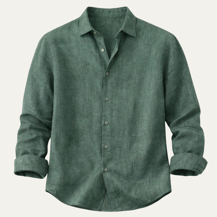 La Chemise Décontractée en Lin à Manches Boutonnées pour Hommes Meadowfall