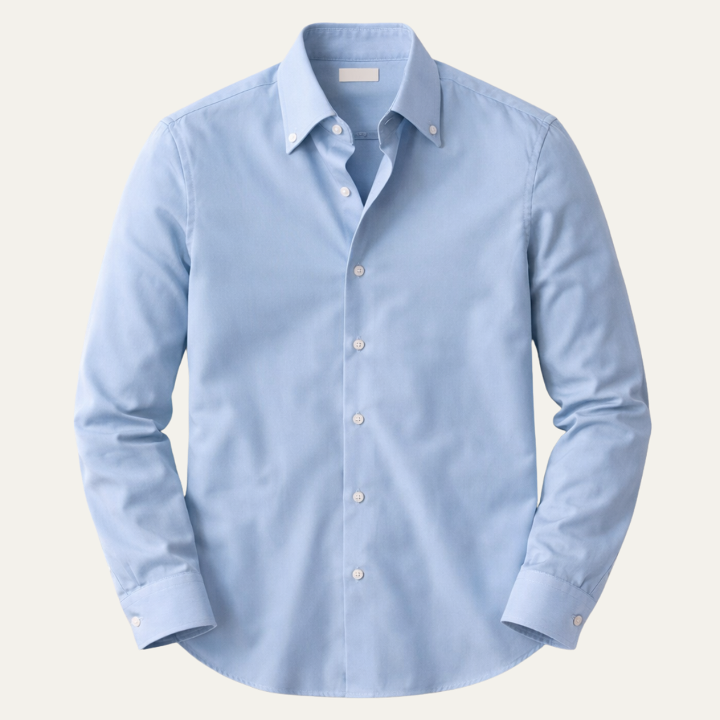 La Chemise à Boutons pour Hommes Redfield avec Col Italien — Bleu Clair