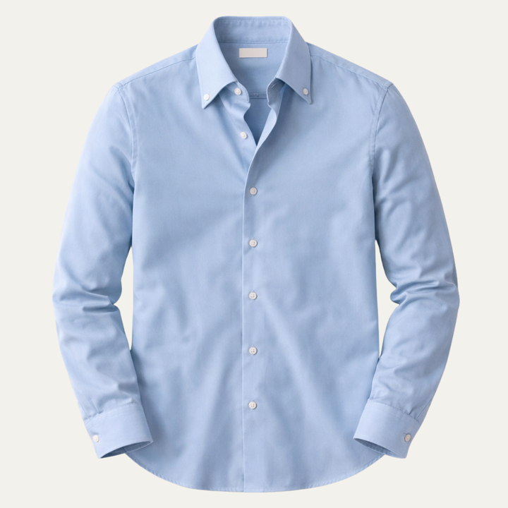 La Chemise à Boutons pour Hommes Redfield avec Col Italien — Bleu Clair