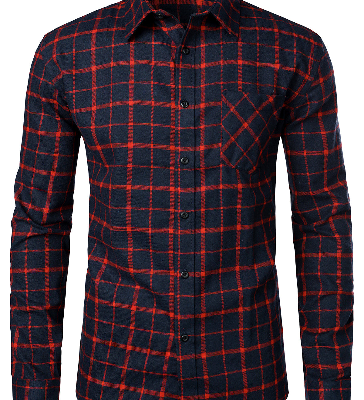 Chemise coupe classique en flanelle à carreaux