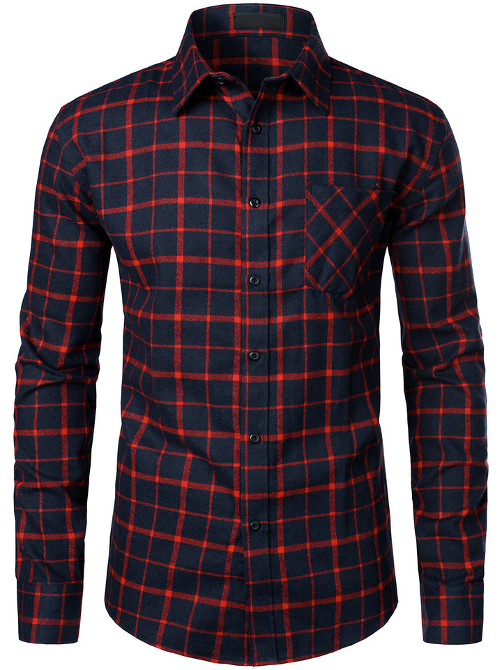 Chemise coupe classique en flanelle à carreaux