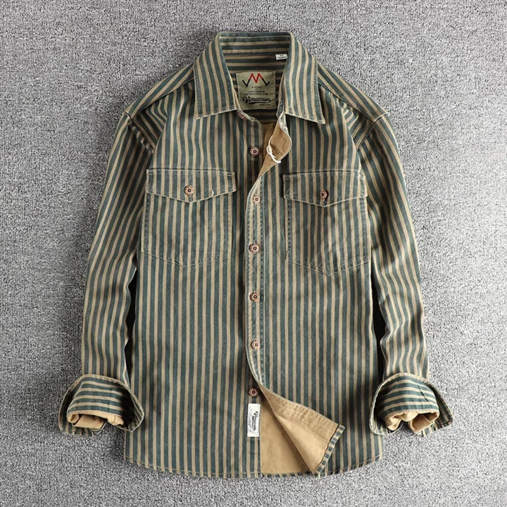 La chemise à boutons rayée rétro décontractée pour homme Stratford Hill