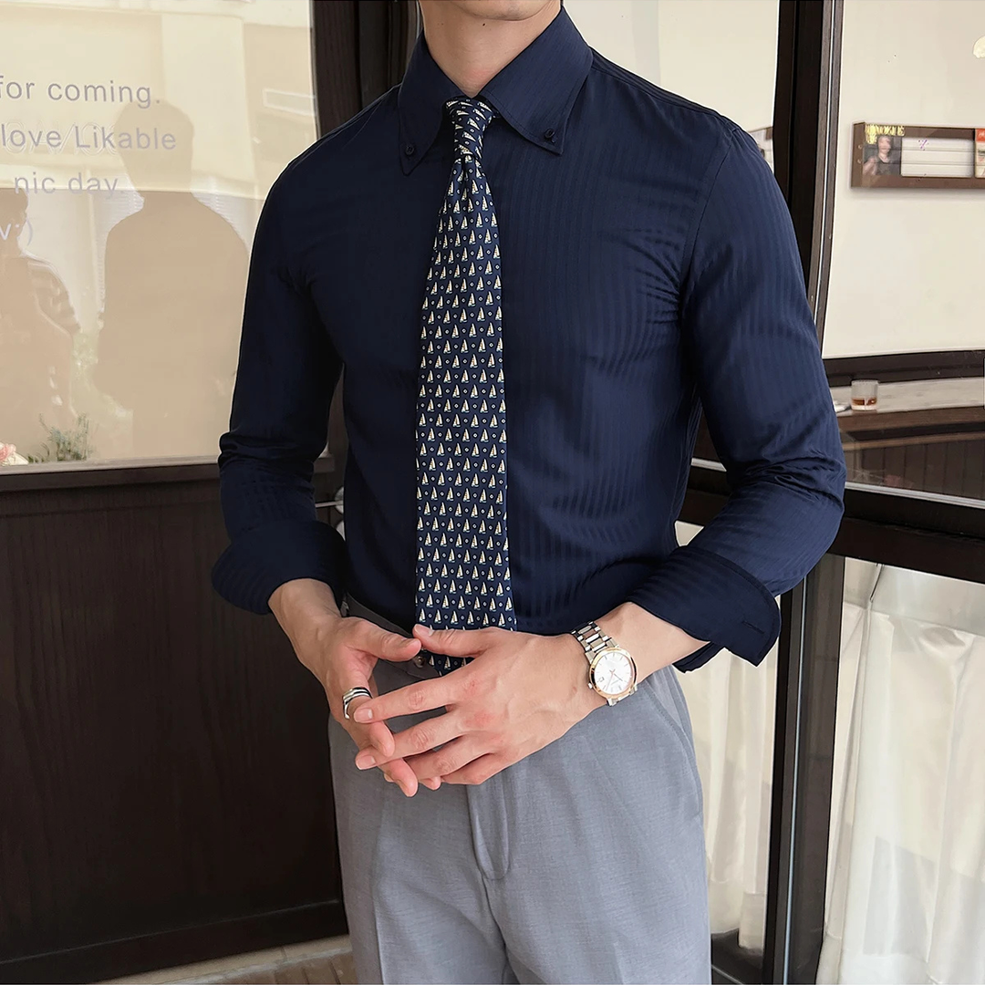 La Chemise à Manches Longues Rayée Décontractée pour Hommes de Brookhaven Park