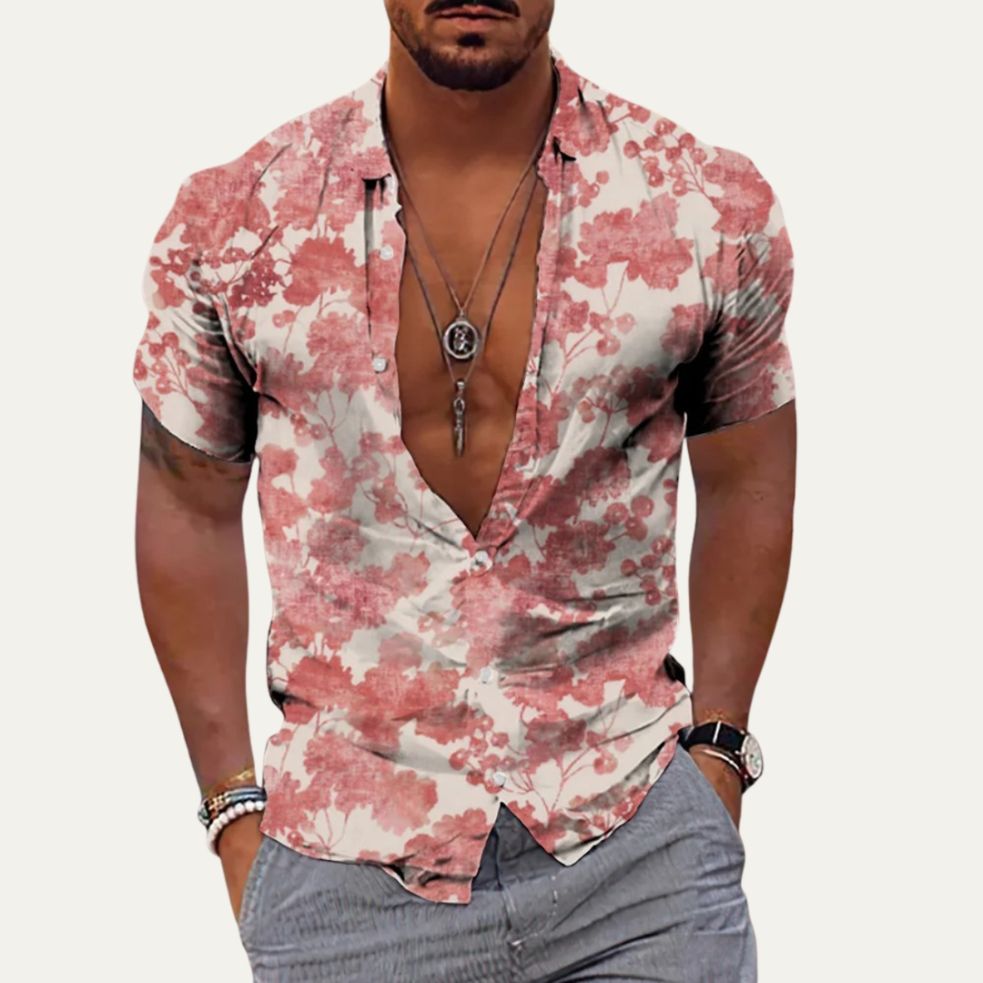 La chemise de plage hawaïenne pour homme à imprimé noix de coco tropical Pinebrook Hill