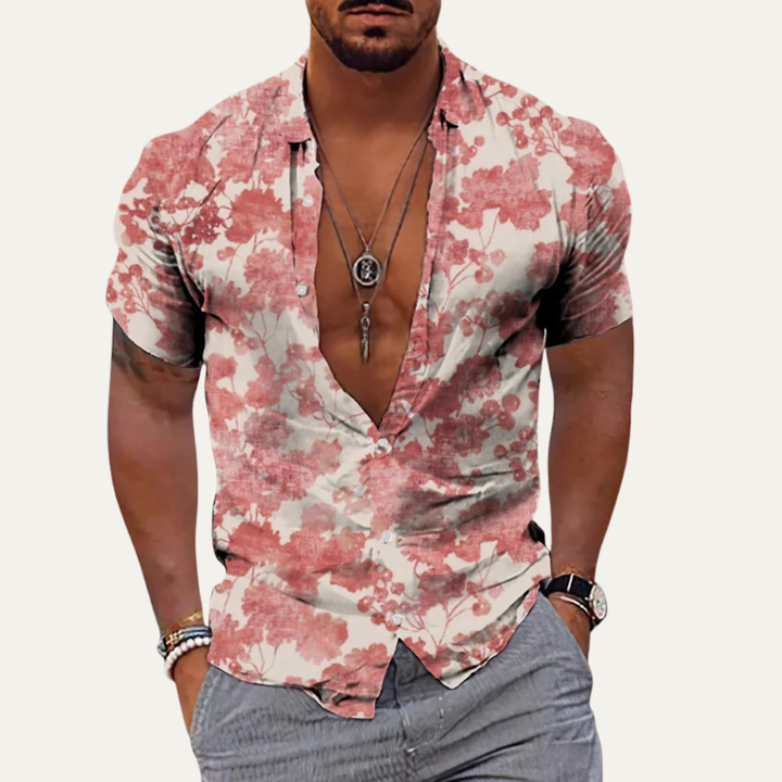 La chemise de plage hawaïenne pour homme à imprimé noix de coco tropical Pinebrook Hill
