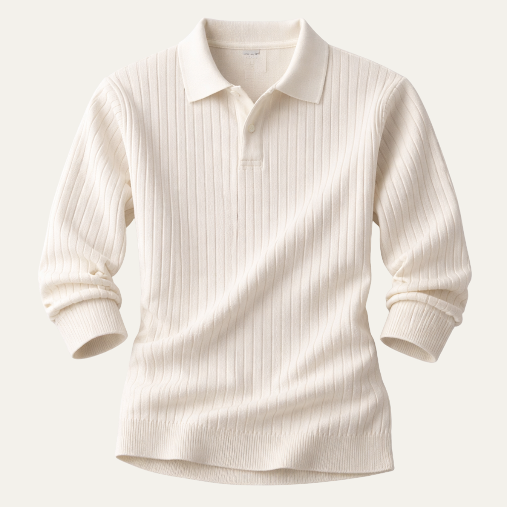 Le Polo en Tricot Jacquard à Col V pour Hommes Verona