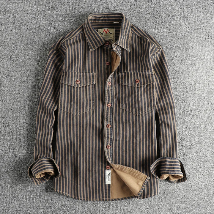 La chemise à boutons rayée rétro décontractée pour homme Stratford Hill