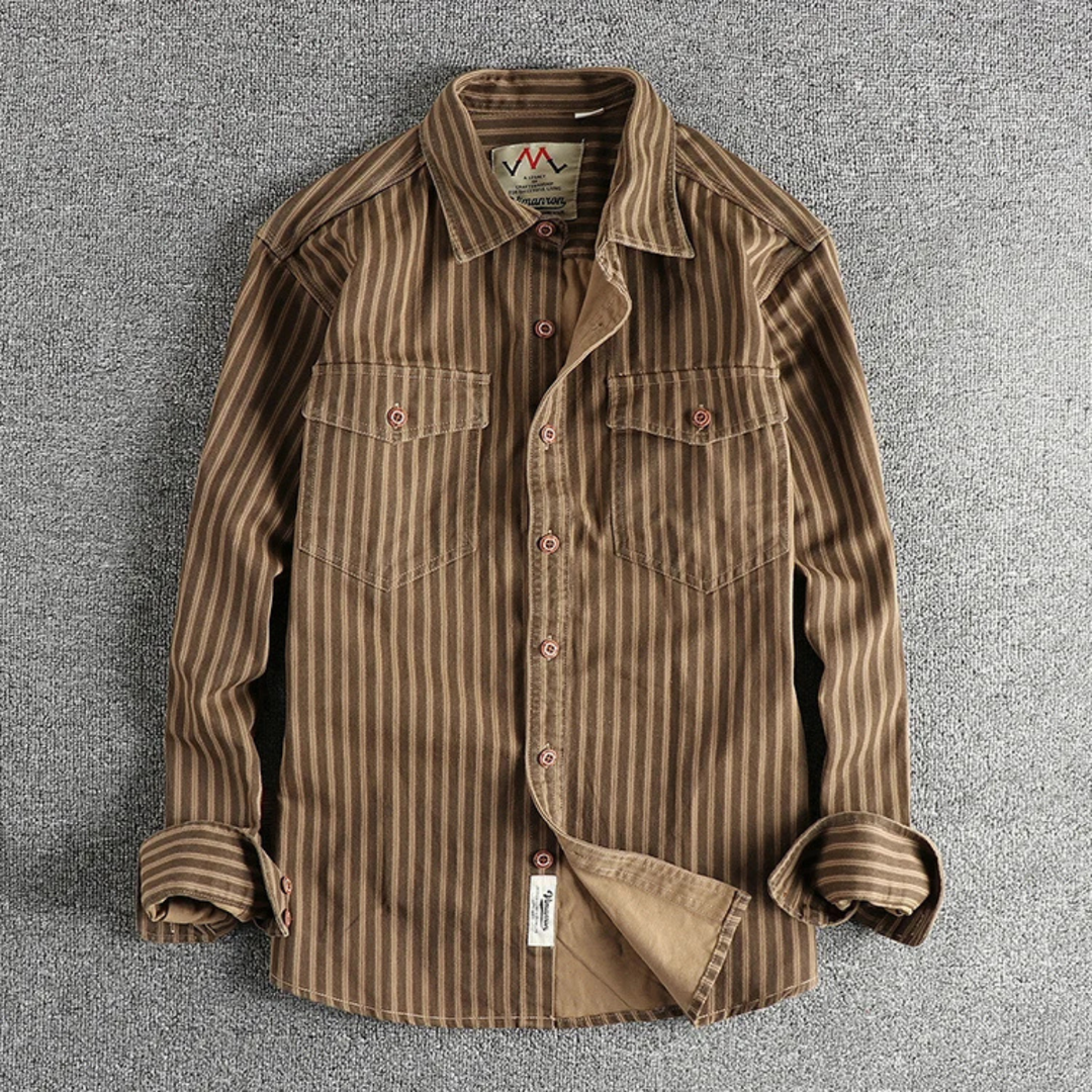 La chemise à boutons rayée rétro décontractée pour homme Stratford Hill