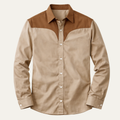 La chemise en denim rétro western à patchwork bicolore pour homme Brookcrest