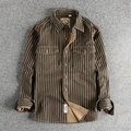La chemise à boutons rayée rétro décontractée pour homme Stratford Hill