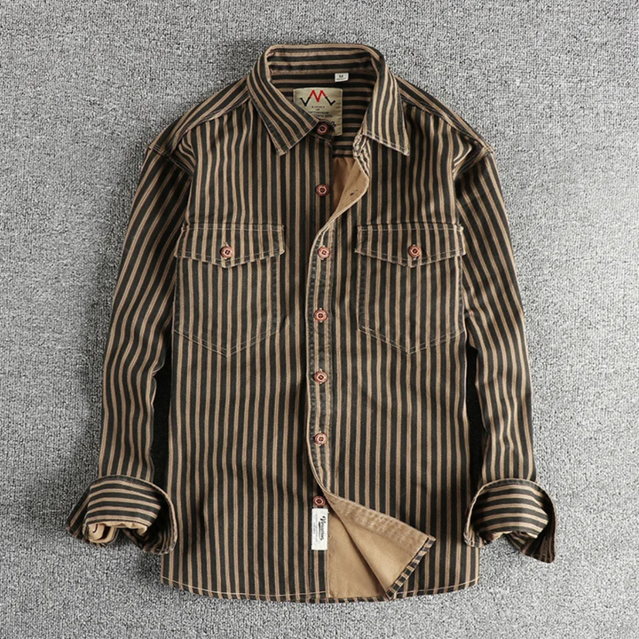 La chemise à boutons rayée rétro décontractée pour homme Stratford Hill