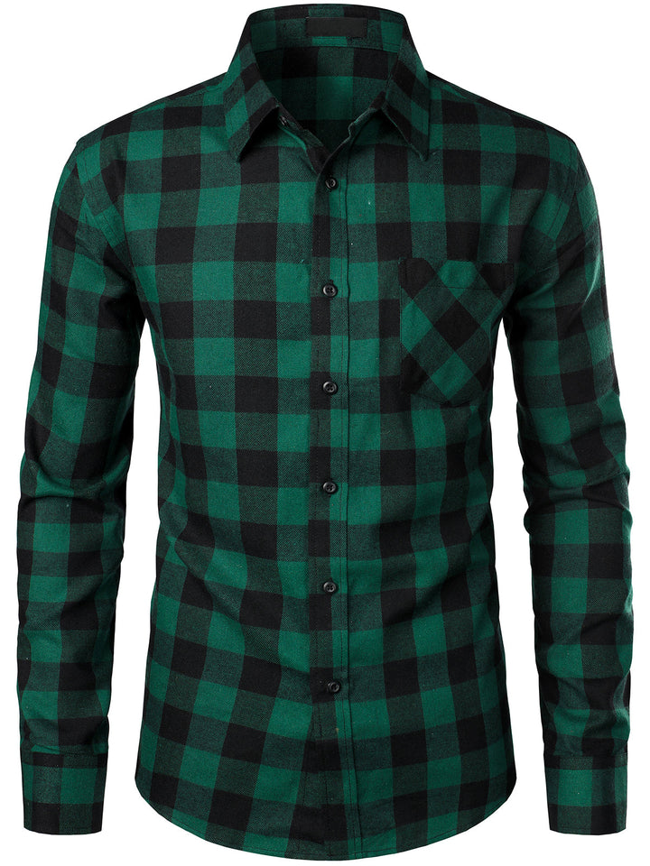 Chemise coupe classique en flanelle à carreaux
