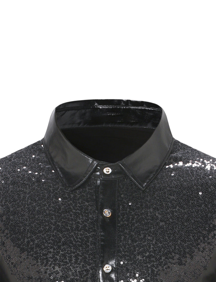 Costume de smoking boutonné brillant de luxe pour hommes, chemise de soirée à manches longues