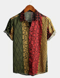 chemise d'homme en pur coton à imprimé style de vacances hawaïennes
