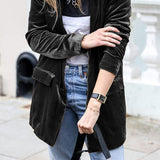 Burgundy | Blazer en velours style rue